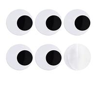 Cinvo Lot de 6 yeux mobiles autocollants de 7 cm - Grands yeux mobiles - Pour fête, Halloween, décoration de porte, d'arbres de Noël, robot de nettoyage, lunettes de réalité virtuelle, salle de classe