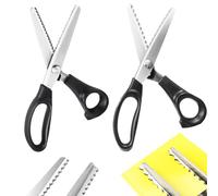 CINY 2 Pièces Ciseaux Dentelés et Festonnés, Ciseaux de Couture Professionnels Zigzag pour Vêtements, Tissu, Cuir, Coton, Papier (5mm)
