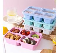 CINY 4 PCS à collations avec 5 compartiments réutilisables pour les enfants adultes préparation de repas lunch container snack Box préparation de repas Container peut être chauffé au micro - ondes