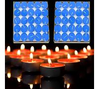 CINY Lot de 50 Bougies Chauffe-Plat, Petite Taille Bougies, Durée De Combustion De 2 Heures, Artefact De Confession De Proposition d'Amant De Mariage Romantique, Pour La Maison Restaurant (Bleu)