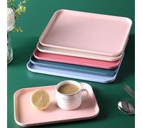 CINY Lot de 6 plateaux d'activité rectangulaires en plastique multicolores pour salle à manger, cafétéria, hôtel, fruits et collations, assiettes de maternelle, jouets de rangement, école, salle de