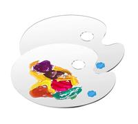 CINY Palette de peinture acrylique, palette de peinture d'artiste, grande taille, ovale, antiadhésive pour aquarelle, palette de peinture transparente pour loisirs créatifs (2 pièces, 40 x 30 cm)