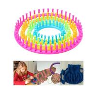 CINY Round Knitting Loom Machines Kit, Set of Four Different Sizes Circular Knitting Looms, Hand Woven Tools, Manual Knitting Machines for Adults and Beginners, for Knitting Hat, Scarf, Sock