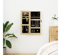 Cinyiqo Armoire à Bijoux avec Miroir Murale 30 x 8,5 x 67 cm,Armoire Industrielle,Armoire De Rangement