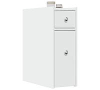 Cinyiqo Armoire de Salle de Bain étroite avec roulettes Blanc,Meuble Vasque Salle De Bain,Meuble Salle De Bain Vasque