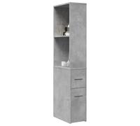 Cinyiqo Armoire de Salle de Bain étroite avec roulettes Gris béton,Meuble Vasque Salle De Bain,Meuble Salle De Bain Vasque