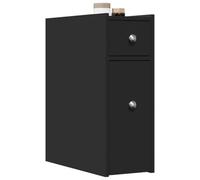 Cinyiqo Armoire de Salle de Bain étroite avec roulettes Noir,Meuble Vasque Salle De Bain,Meuble Salle De Bain Vasque