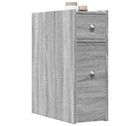Cinyiqo Armoire de Salle de Bain étroite avec roulettes Sonoma Gris,Meuble Vasque Salle De Bain,Meuble Salle De Bain Vasque