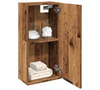 Cinyiqo Armoire de Salle de Bain Murale Vieux Bois 32x20x67 cm,Meuble Vasque Salle De Bain,Meuble Salle De Bain Vasque