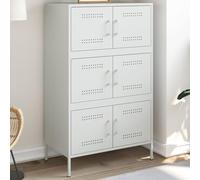 Cinyiqo Buffet Haut Blanc 68x39x113 cm Acier,Buffet De Cuisine Moderne,Buffet Salon,Meuble Chambre 334