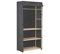 Cinyiqo Garde-Robe à 3 Niveaux Gris 79 x 40 x 170 cm Tissu,Armoire Chambre,Armoire De Rangement,Dressing Chambre