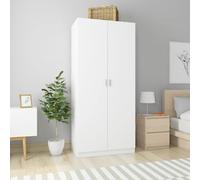 Cinyiqo Garde-Robe Blanc 90x52x200 cm Aggloméré,Armoire Chambre,Armoire De Rangement,Dressing Chambre