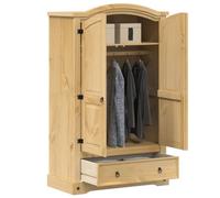Cinyiqo Garde-Robe Corona 101x52x170 cm Bois de pin Massif,Armoire Chambre,Armoire De Rangement,Dressing Chambre