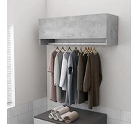 Cinyiqo Garde-Robe Gris béton 100x32,5x35 cm Aggloméré,Armoire Chambre,Armoire De Rangement,Dressing Chambre