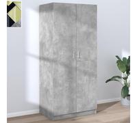 Cinyiqo Garde-Robe Gris béton 80x52x180 cm Aggloméré,Armoire Chambre,Armoire De Rangement,Dressing Chambre