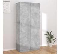 Cinyiqo Garde-Robe Gris béton 90x52x200 cm Aggloméré,Armoire Chambre,Armoire De Rangement,Dressing Chambre