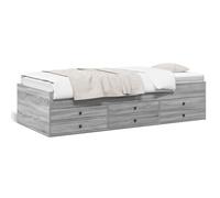 Cinyiqo Lit de Jour et tiroirs Sonoma Gris 90x190 cm Bois d'ingénierie,Lit Gigogne 2 Places,Lit Pliable
