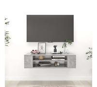 Cinyiqo Meuble TV Suspendu Gris béton 100x30x26,5 cm Bois d’ingénierie,Meuble TV,Table Basse Salon Meuble TV,Table Basse LED Couleurs