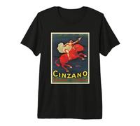 Cinzano - Art Vintage des années 1910 Italie T-Shirt Haut de Gamme