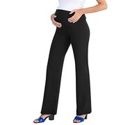 Cinzia - Pantalon de Maternité Relax, Ultra Confortable, Elégant pour Toutes Les Occasions - Un Vrai Plaisir pour Toutes Les Grossesses - Made in Italy (44, Noir)
