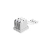 CIO Cerberus Enrouleur de câble USB-C rétractable, 100 W, base de berceau à 3 bobines avec aimants, gestion des câbles de bureau bien rangé (blanc)