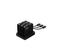 CIO Cerberus Enrouleur de câble USB-C rétractable, 100 W, base de berceau à 3 bobines avec aimants, gestion des câbles de bureau bien rangée (noir)