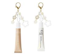 cioatu Porte-clés pour gloss à lèvres pour Summer Fridays - 14,2 g - Support de capuchon de gloss à lèvres avec pendentif, breloque de sac de maquillage (blanc et blanc)