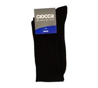 Ciocca chaussettes hautes homme en laine mélangée côtelée article 560, NER Nero, 44