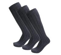 Ciocca Chaussettes Hautes Noires Mixtes - Mi-Bas Élégantes en Coton Respirant avec Renforts - Confort Quotidien Bureau et Loisirs - Lot de 6 Paires [550W_089_II_6]