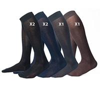 Ciocca Chaussettes longues pour homme, coton 100 % fil d'Écosse - Chaussettes 6 paires - trois tailles - Résistantes, Assortiment foncé - 6 paires, 40-41