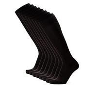 Ciocca Chaussettes longues pour homme en coton, fil d'Écosse - finesse 240 aiguilles, pointe et talon renforcés, trois tailles, couleurs classiques, Noir - 8 paires, 40-41