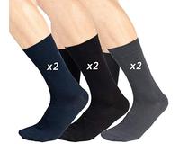 Ciocca Lot de 6 paires de chaussettes courtes pour homme en coton chaud torsadé résistant - Deux tailles - Multicolore - 39/42