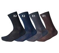 Ciocca Lot de 6 paires de chaussettes courtes pour homme en coton précieux 100% fil d'Écosse - trois tailles de chaussettes, 42-43