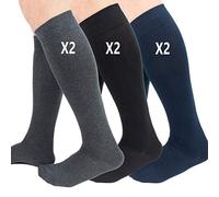 Ciocca Lot de 6 paires de chaussettes pour homme en coton chaud torsadé résistant - Deux tailles - Multicolore - 43-46