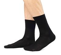 Ciocca Lot de 6 paires de chaussettes sanitaires pour homme, non serrées, confortables et respirantes, Noir - 6 paires, 39-41