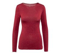 Ciocca Pure Maillot Femme Manches Longues Lurex Brillant Sous-vêtements Débardeur - Élégant Chaud, rouge, Small