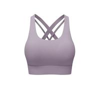 CIOIUGPIUK Soutien-gorge de sport for femmes, haut court de course à haut maintien, à fort impact, avec bretelles croisées, bonnets moulés et fermeture à crochets.(Purple,XXL)