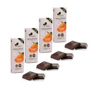 Ciokarrua | Chocolat Mandarine Modica | Modica Raw Transformed Chocolate IGP | Barre de chocolat sans lactose | 4 Comprimés de Mandarine - 400 Gr.