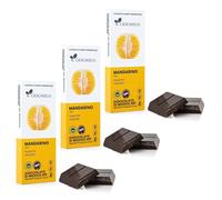 Ciokarrua | Chocolat Mandarine Modica | Modica Raw Transformed Chocolate IGP | Barre de chocolat sans lactose | 3 Comprimés de Mandarine - 300 Gr.