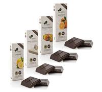 Ciokarrua | Modica Chocolat IGP Citron | Tablette de sel de Modica sans gluten | Modica Chocolat Fico Inde | Comprimé orange sans lactose | Aromi Mix Chocolat 4 x 100 Gr
