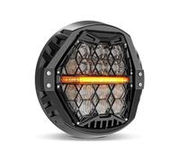CIOKFCKIOG Phare LED 7 pouces 120 W avec support pour Street pour Glide pour Road pour King pour spécial pour Electra Pour Ultra, approuvé DOT E-Mark phare moto LED(With Amber DRL-1pcs)