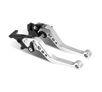 CIOKFCKIOG Poignée de levier de frein, 1 paire de poignée de levier de frein à tambour d'embrayage de moto en aluminium CNC de 22 mm 7/8" universelle Levier d'embrayage et de frein hydraulique(White)