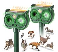 Ciomexiy 2 Pièces Repulsif Chat Exterieur Ultrason Solaire 2026 | Répulsif Chiens Jardin avec 2 Modes et Lumière, IP45 120° Effaroucheur Ultra Son Animaux pour Chats Renards Fouine Chevreuil