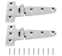 Cionyce Lot de 2 charnières à sangle marine en T de 10,2 cm, charnière de remorque en acier inoxydable, charnière en T robuste pour bateau/portail de poteaux/porte