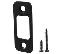 Cionyce Plaque arrière de porte à pêne dormant de 2,5 x 5,3 cm, coin rond avec 2 vis de montage longues et 2 courtes vis, sécurité améliorée et installation facile (noir)