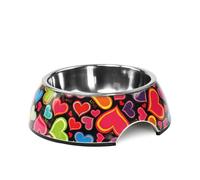 Ciotola in melamina e acciaio inox rimovibile Lovely per cani e gatti Record