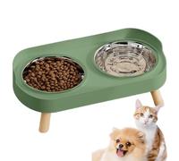 Ciotole Gatti Rialzate - Acqua Cani Acciaio Inossidabile | Antiscivolo Per Gatti E Cani | Set Ciotole Per Mangiare E Bere, Interno/Esterno, Appartamento, Casa, Ufficio, Giardino, Patio,