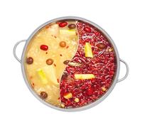 Ciounmb Faitout en acier inoxydable de 38 cm avec séparateur, casserole double face en acier inoxydable