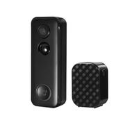 Ciounmb Sonnette de porte intelligente avec carillon 3 MP HD Wi-Fi pour porte de maison, sans fil, étanche IP65, grand angle de vision nocturne, 2 voies audio (noir)
