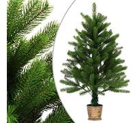 CIOURSTO 90 Cm Arbre de Noël Artificiel Vert Réaliste avec Panier, Réutilisable, Robuste, Robuste, Base en Acier, Assemblage Facile, Branches PE Réalistes, Intérieure, Utilisation (90 cm)